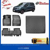 Citroen Berlingo 3D Havuzlu Paspas (2+1 Arka Koltuk) ve Bagaj Havuzu Bagaj Demirsiz 2021 Model Uyumlu - Siyah