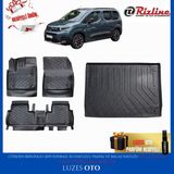 Citroen Berlingo 3D Havuzlu Paspas (3 Adet Tekli Arka Koltuk) ve Bagaj Havuzu Bagaj Demirli 2021 Model Uyumlu - Siyah