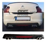 Citroen C-elysee Difüzör Arka Tampon Eki 4 Egzoz Çıkışlı Siyah Reflektörlü