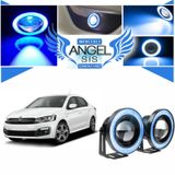 Citroen C Elysee Uyumlu, Universal Mercekli Led Angel Sis Farı, 76mm Buz Mavi Renk