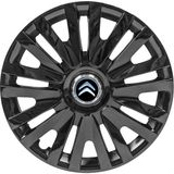 Citroen C1 15 Inç Jant Kapağı Amblemli Piano Black 4'lü Set 209