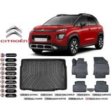 Citroen C3 Aircross 2018 Model Alt Kademe Bagaj Havuzu+4.5d Havuzlu Paspas Seti - Siyah