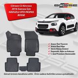 Citroen C3 Aircross Paspas Araca Özel 2016 2025 BOSSE 3D Havuzlu Oto Paspas - Siyah