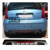 Citroen C3 Difüzör Arka Tampon Eki 2 Egzoz Çıkışlı Gri Lüx Tip