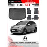 Citroen C3 Ds3 Kalın Stepne 2016 Model 4d Bagaj ve Pro Serisi Havuzlu Paspas Takımı - Siyah