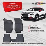 Citroen C3 Paspas Araca Özel 2016 2025 BOSSE 3D Havuzlu Oto Paspas - Siyah