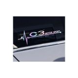 Citroen C3 Yan Cam Sticker Oto Kapı 20 Cm X 7 Cm Holo-Chroma