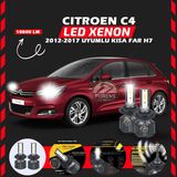 Citroen C4 2012-2017 Kısa Far Uyumlu Şimşek Etkili Led Xenon Premium Series H7