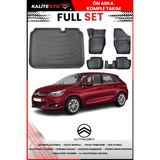 Citroen C4 2015 Model 4d Bagaj ve Pro Serisi Havuzlu Paspas Takımı - Siyah