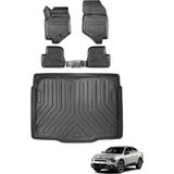 Citroen C4 2024 Model Bagaj Havuzu+Araca Özel Üretim 3D Havuzlu Paspas - Siyah