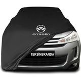 Citroen C4 Aircross (2012 - 2017) Siyah Kumaş Araba Branda Logolu Kumaş Araba Brandası Penye Oto Branda - Araç modeline özel tasarım