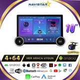 Citroen C4 Dual Knob 10" 2004-2009 Model 4Gb + 64Gb Android 13 Kablosuz Carplay Navigasyon Multimedya Sistemi