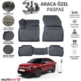 Citroen C4 Elektrikli 2022 Model ve Sonrası Tam Uyumlu Kokusuz 3D Havuzlu Paspas - Siyah