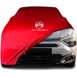 Citroen C4 x (2022 - ) Kırmızı Kumaş Araba Branda Logolu Kumaş Araba Brandası Penye Oto Branda - Araç modeline özel tasarım