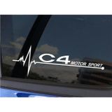 Citroen C4 Yan Cam Sticker Oto Kapı Çıkartma 20 x 7 cm