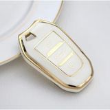 Citroen C4X Sustasız Anahtar Kılıfı Beyaz-Gold