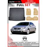 Citroen C5 2001-2007 4d Bagaj ve Pro Serisi Havuzlu Bej Paspas Takımı - Siyah