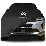 Citroen C5 Aircross (2017 - ) Siyah Kumaş Araba Branda Logolu Kumaş Araba Brandası Penye Oto Branda - Araç modeline özel tasarım