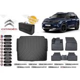 Citroen C5 Aircross 2019 Model Alt Bagaj Havuzu+4d Araca Özel Havuzlu Paspas Takımıı Rice - Siyah
