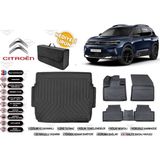 Citroen C5 Aircross 2019 Model Üst Bagaj Havuzu+4d Araca Özel Havuzlu Paspas Takımıı Rice - Siyah