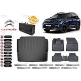 Citroen C5 Aircross 2020 Model Alt Bagaj Havuzu+4d Araca Özel Havuzlu Paspas Takımıı Rice - Siyah