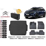 Citroen C5 Aircross 2021 Model Üst Bagaj Havuzu+4d Araca Özel Havuzlu Paspas Takımıı Rice - Siyah