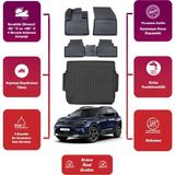 Citroen C5 Aircross 2025 Model Üst Bagaj Havuzu+4d Araca Özel Havuzlu Paspas Takımıı Maxii - Siyah