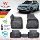 Citroen E C3 Paspas Elektrikli 2024 Sonrası Uyumlu 3D Havuzlu Wöller Paspas - Siyah