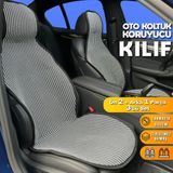 Citroen Jumpy Uyumlu Koltuk Kılıfı Minder Çizgili Füme Beyaz 2+1 Ön Arka Set