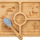 Citron 1073568 Bölmeli Organik Bambu Kare Yemek Takımı
