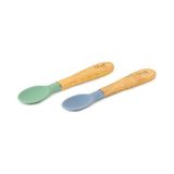 Citron 1073674 Green Blue 2'li Organik Bambu Kaşık Seti