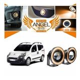 Citroën Nemo Uyumlu, Universal Mercekli Led Angel Sis Farı, 76mm Turuncu Renk
