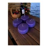 Citronella ve Lavanta 6 Adet Sineksavar Suda Yüzen Mum, Koyu Turkuaz,