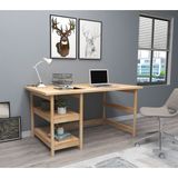 City Doğal Ahşap Çalışma Masası Ceviz Renk - 75 x 55 x 120 cm