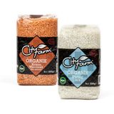 City Farm 1 kg Organik Kırmızı Mercimek + 1 kg Organik Pirinç