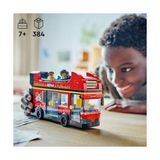 City Kırmızı Iki Katlı Gezi Otobüsü 60407 – 7 Yaş ve Üzeri Kız ve Erkek Çocuklar Için Yılbaşı Hediyesi Fikri, 4 Minifigür ve 1 Bebek Figürü Içeren Yaratıcı Oyuncak Yapım Seti (384 Parça) - 0 - Siyah