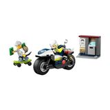City Motosikleti Takibi 60455-4 Yaş Üzeri Kız ve Erkek Çocuklar Için Motosikleti Oyuncağı, Hırsız Kaçış Kaykayı ve Mini Açılabilir Atm Içeren Yaratıcı Oyuncak Yapım Seti (65 Parça) - standart