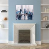 City Of Smurfs Yağlı Boya Dokulu Tablo 100X150 Gold Çerçeveli