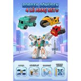 City Transformers Series 4'Ü 1 Arada Dönüşümlü Robota Dönüşen Araçlar Eğlenceli Oyuncak Seti