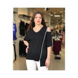Citycenterfashion Genç Büyük Beden Salaş Bluz Tunik, M, Cty-Xyn-6110, Siyah, Kadın