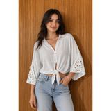 citycenterfashion Kadın Müslin Kumaş Kollar Güpür Gömlek&Bluz cty-abr-7127 %100 Pamuk
