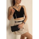 Citycenterfashion Zincir Askılı Omuz Çantası, Standart, Cty-Lbn-7065, Siyah, Kadın