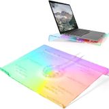 Cityjoy Akrilik Laptop Standı Şeffaf Tablet Tepsi Tutucu 368 Çeşit RGB Arka Işık Çoklu Isı Dağılımı Havalandırma Ergonomik Eğik Montaj Yükseltici PC Notebook MacBook Telefon için 10 "ila 17.3"