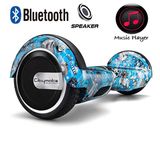 Citymate CS-600 Kasa Mavi Kurukafa Grafity 6.5 Bluetooth Hoparlörlü Elektrikli Kaykay Hoverboard ve Çanta