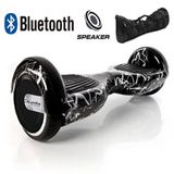 Citymate CS-600 Kasa Siyah Dalga Grafity 6.5 Bluetooth Hoparlörlü Elektrikli Kaykay Hoverboard ve Çanta