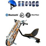 Citymate Drift Car Bluetooth Hoparlörlü Graffiti Desenli Drift Scooter Kask-Dizlik Seti Hediyeli - KASA24
