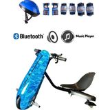 Citymate Drift Car Bluetooth Hoparlörlü Graffiti Desenli Drift Scooter Kask-Dizlik Seti Hediyeli - KASA28