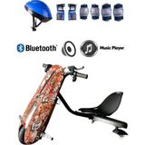 Citymate Drift Car Bluetooth Hoparlörlü Graffiti Desenli Drift Scooter Kask-Dizlik Seti Hediyeli - KASA30