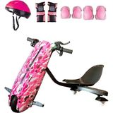 Citymate Drift Car Elektrikli Kaykay Bluetoothlu - Ledli 350W Motor 20 Km/h Hız Kask Seti Hediye Pembe - Pembe Kamuflaj