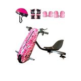 CityMate Drift Car Elektrikli Kaykay Hoverboard Kask Dizlik Hediyeli - Işıklı - Bluetoothlu Pembe